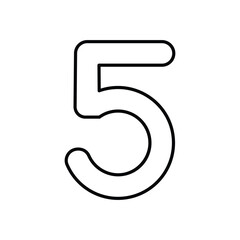 Fototapeta premium Number 5 icon isolated on a white background. Vector illustration.