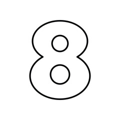 Number 8 icon isolated on a white background. Vector illustration.