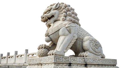 Fototapeta premium Chinese Stone Lion Guard Door