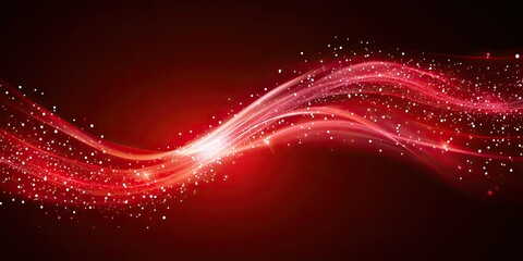 Abstract Red Digital Background with Glowing Connections