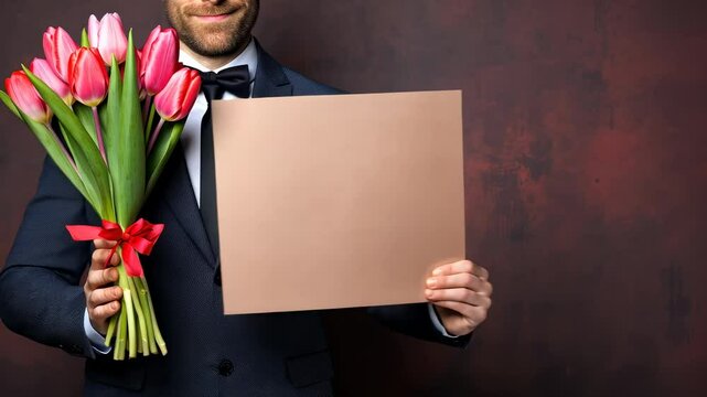 The Man Holding Flowers Card