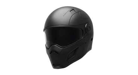 Fototapeta premium Sleek Black Motorcycle Helmet Futuristic Design