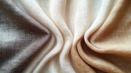 Draped Fabric Shows Gradient Of Brown Beige And White Hues
