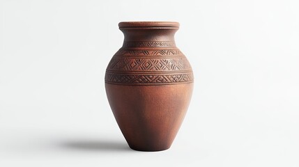 Handcrafted Clay Vase with Ethnic Design Home Decor