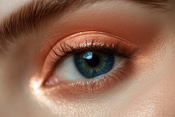 Obraz premium Up-close view of a person's eye.
