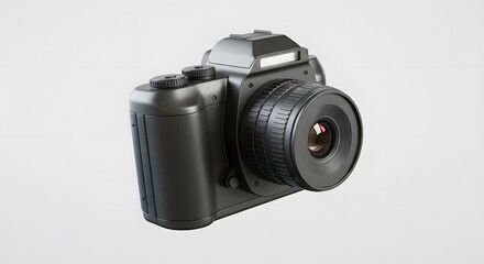 Sleek Black Dslr Camera Product Photography