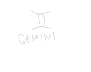 hand drawn and lettering gemini zodiac sign 