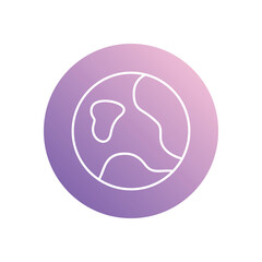 Earth  icon isolated on a white background. Vector illustration.