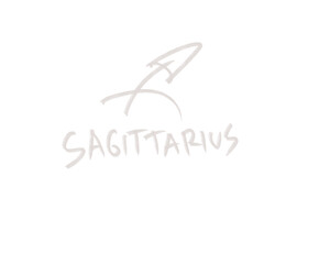hand drawn and lettering sagittarius zodiac sign