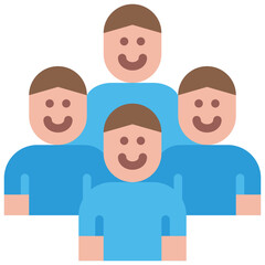 Obraz premium crowd of men flat icon