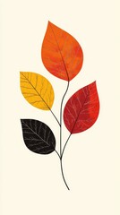 Obraz premium Autumn Leaves Branch Abstract Art Design