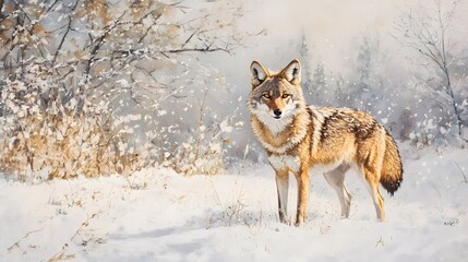 Fototapeta premium Coyote on a winter day