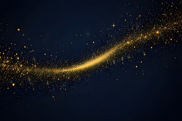Abstract background with star Dark blue and gold particle Generative AI
