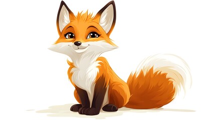 Obraz premium Foxe cartoon on white background