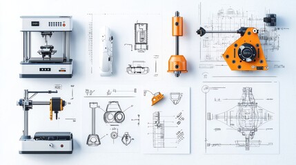 Fototapeta premium Exploring six design and prototyping icons for cad software in the technology sector a comprehensive guide