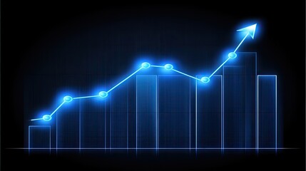 A futuristic glowing chart displaying digital transaction trends on a sleek background.