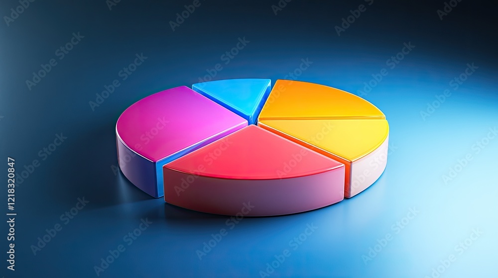 Aufkleber a glowing abstract pie chart surrounded by keywords and analytics data, symbolizing targeted marketi