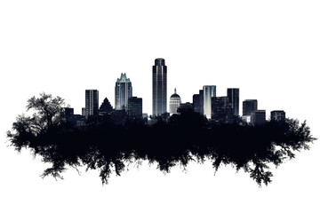 Fototapeta premium Austin Texas Skyline Night View Cityscape Art,