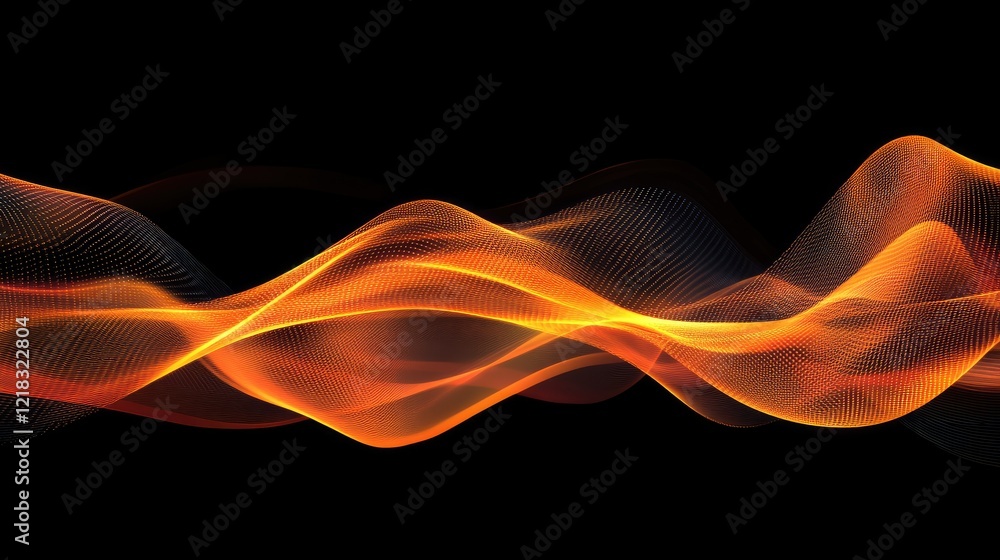 Aufkleber abstract composition of curved, glowing light trails symbolizing fast data exchange and technology i