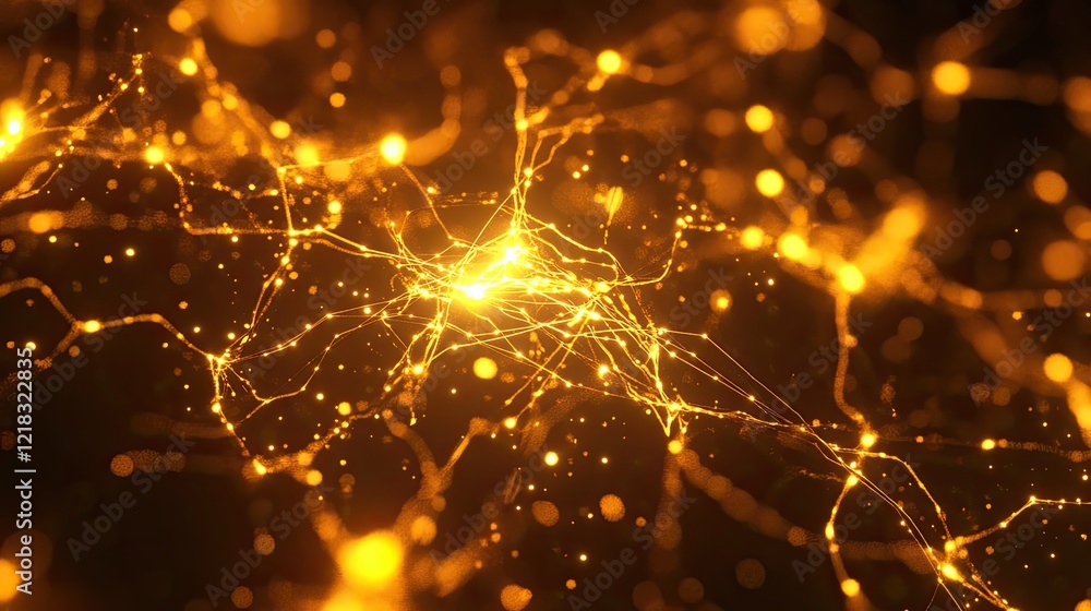 Aufkleber abstract depiction of interconnected nodes forming a light network, symbolizing startup collaboratio