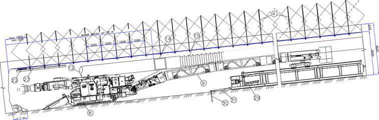 vector illustration design image of construction vehicle heavy equipment industry roadheader