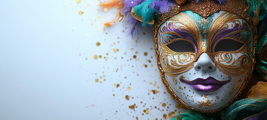 Carnival mask. The Queen of Mardi Gras. The Mardi Gras mask.