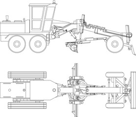 vector illustration design image of construction vehicle heavy equipment industry road graders