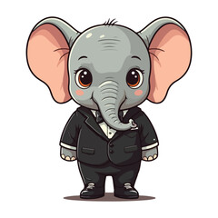 Fototapeta premium Cute Elephant Cartoon Vector Icon Illustration Animal Sport Icon Isolated Flat vector illustration