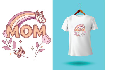 Mother's day t-shirt design for print, poster, card, mugs, bags, invitation, party.
