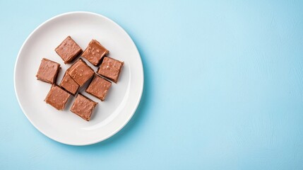 Decadent Chocolate Fudge Squares on Minimalist White Plate