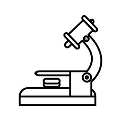 microscope line icon. Stroke pictogram. Vector illustration isolated on a white background. Premium quality symbol. Vector sign for mobile app and web