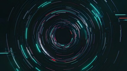Abstract Futuristic Tunnel Lights Speed Lines Rotating Circular