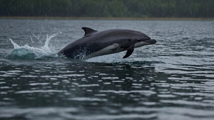 Fototapeta premium Underwater Harmony: Porpoise and Diverse Marine Life Together