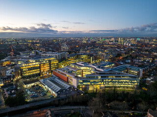 Aerial view of Ballsbridge with modern and residential buildings