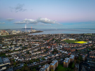 Aerial view of Ballsbridge with modern and residential buildings