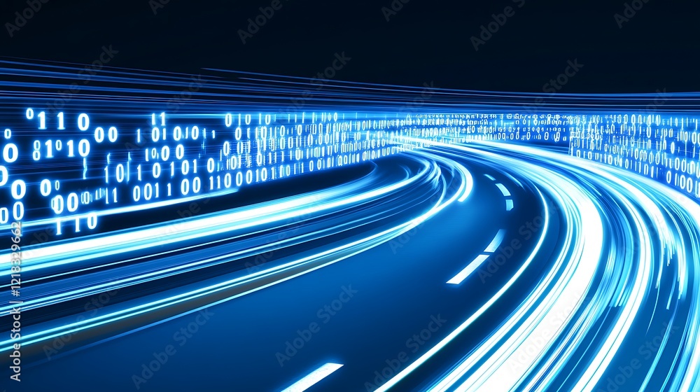 Aufkleber journey through the digital tunnel of data and information flow