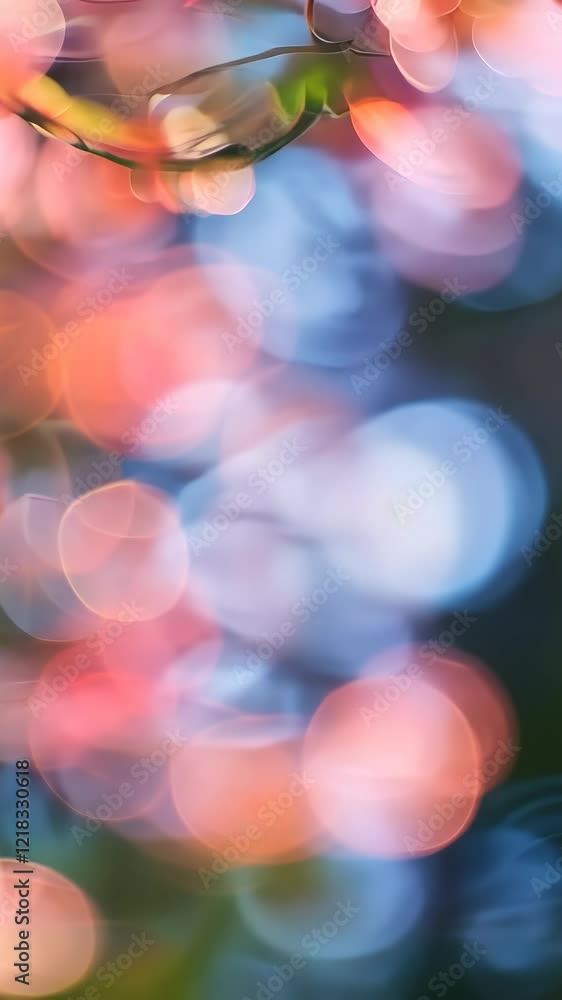 Poster colorful bokeh effect created by blurred lights during evening hours in a festive setting