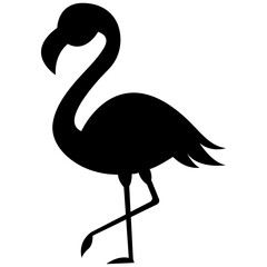 black flamingo vector silhouette