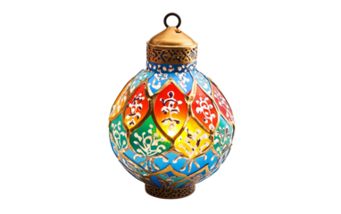 A Bright Persian Lantern as a Symbol of Joy and Celebration Isolated on transparent background.