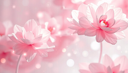 Fototapeta premium Pink Background With Pink Flowers