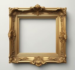 Illustration of vintage golden frame.