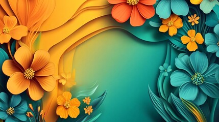 Obraz premium Colorful paper flowers creating a stunning floral background