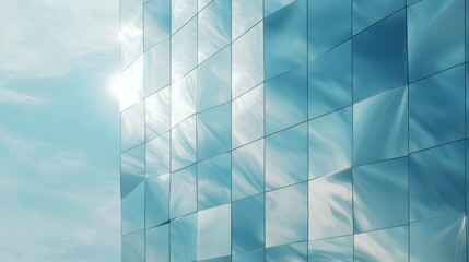 Fototapeta premium Modern architectural reflections urban landscape metallic panels polished texture contemporary design aesthetic view