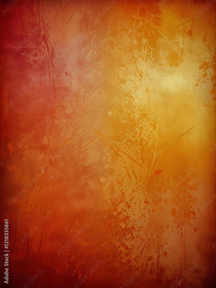 Fototapete warm gradient background with a grunge texture in orange and yellow, perfect for text overlay.