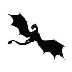 Dragon Silhouette Modern Minimalist Mythical Creature Design