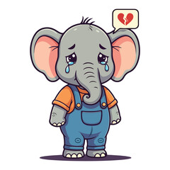 Cute Elephant Cartoon Vector Icon Illustration Animal Sport Icon Isolated Flat vector illustration