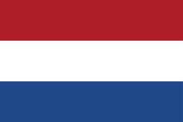 High detailed flag of Netherlands. National Netherlands flag. Europe. 3D illustration.