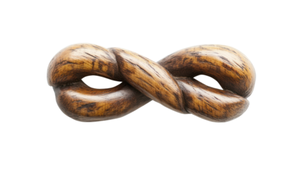 A beautifully crafted wooden infinity symbol, showcasing intricate details and natural texture, ideal for decor or symbolic representation.