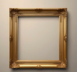 Illustration of vintage golden frame.