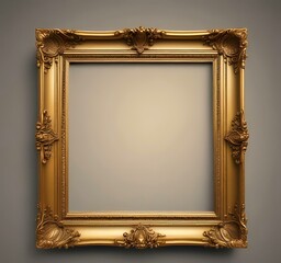 Illustration of vintage golden frame.